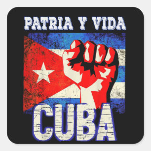Patria y vida sos Cuba Fyrkantigt Klistermärke