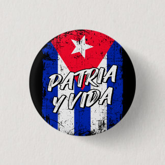 Patria Y Vida Viva Cuba Libre Cuban flagga Knapp