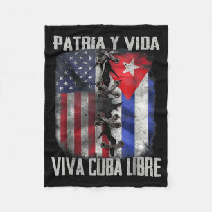 Patria Y Vida Viva Cuba Libre Patriotisk Retro USA Fleecefilt