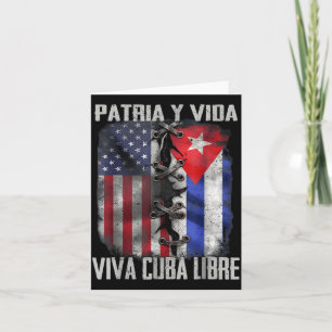 Patria Y Vida Viva Cuba Libre Patriotisk Retro USA Kort