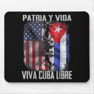 Patria Y Vida Viva Cuba Libre Patriotisk Retro USA Musmatta