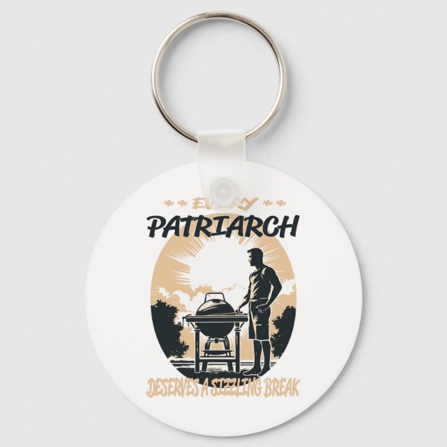 Patriarch Funny Bbq Chef eller Grill Roligt Nyckelring (Framsida)