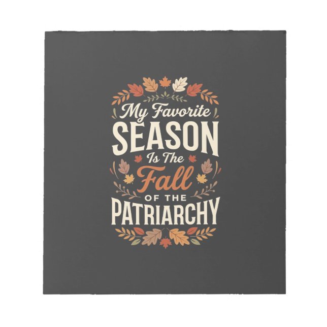 Patriarkatets fall feministisk höstcitatdesign anteckningsblock (Framsida)