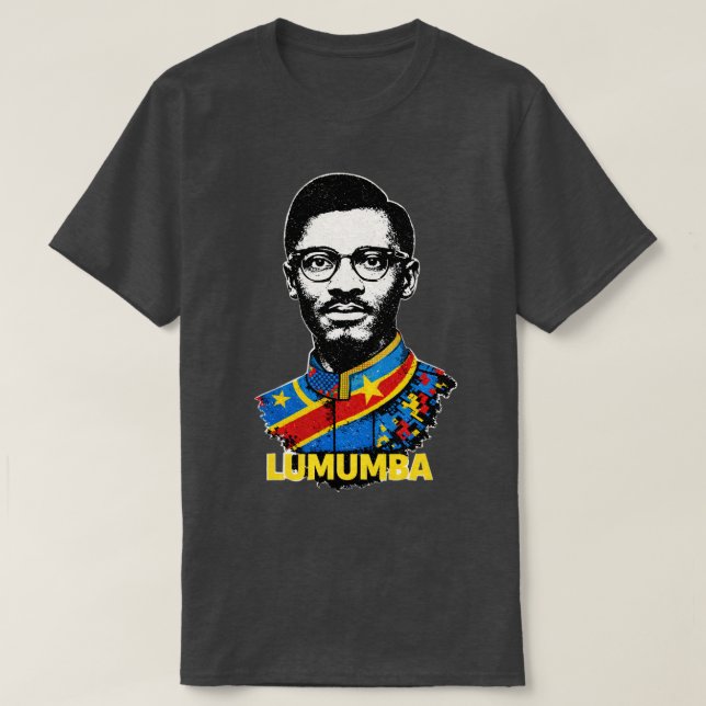 Patrice Lumumba Panafrikanska Revolutionära Kongo T Shirt (Design framsida)