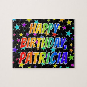 "PATRICIA" Första Namn, Roligten "GRATTIS PÅ FÖDEL Pussel