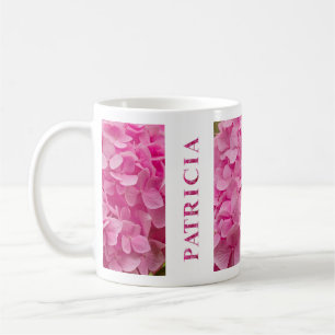 ’Patricia’ Namn och Rosa Vår Hydrangea Flower Kaffemugg