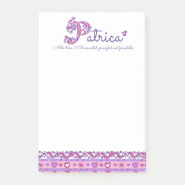 Patricia personlig P namn betyder att den ska skic Post-it Block