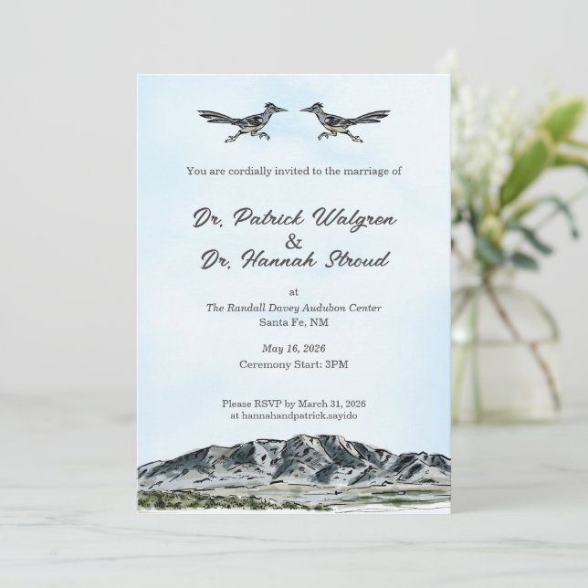 Patrick and Hannah Wedding Inbjudningar (Stående Fram)