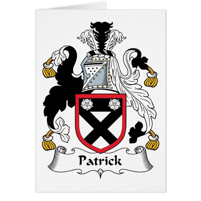 Patrick familjvapensköld hälsningskort (Framsidan)