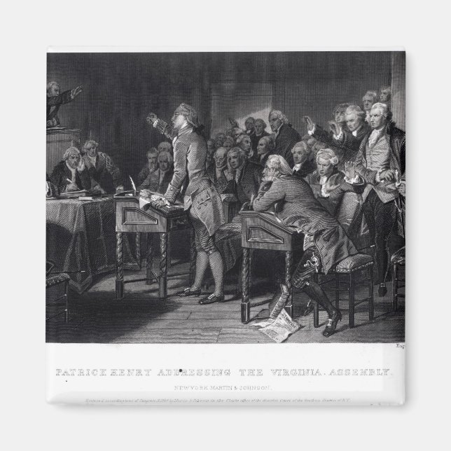 Patrick Henry adresserade Virginia Assembly Magnet (Framsidan)