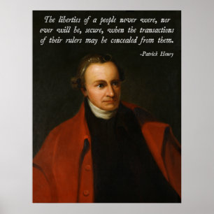 Patrick Henry citationstecken Poster