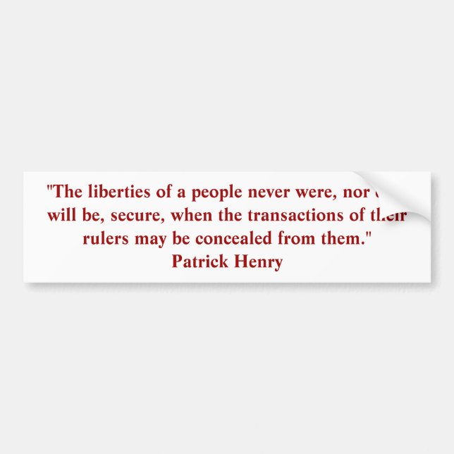 Patrick Henry citationsteckenbildekal Bildekal (Framsidan)