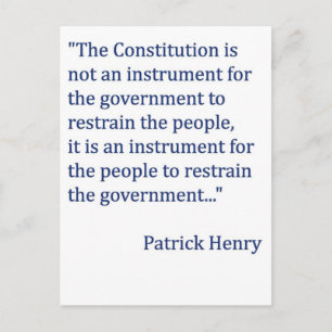 Patrick Henry Constitution Quote Vykort