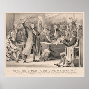 Patrick Henry frihet eller dödtalillustration Poster