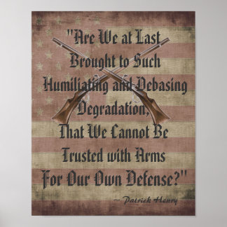 Patrick Henry Höger till Bear Arm Quotation Poster
