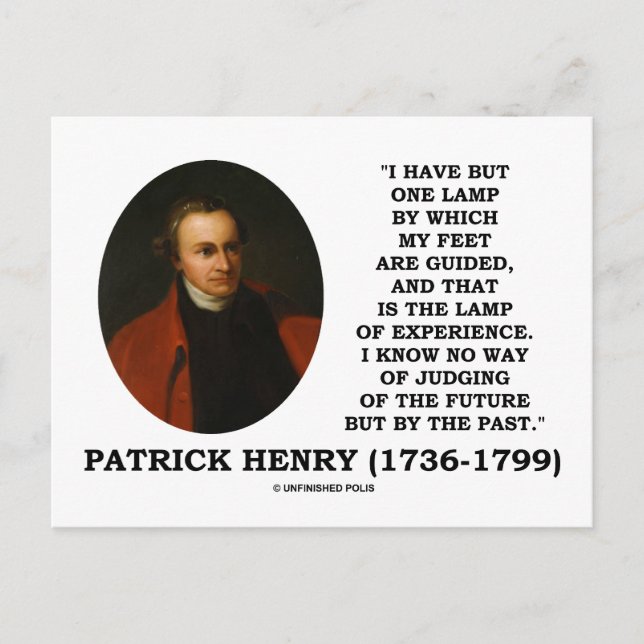 Patrick Henry Lamp om erfarenheten att döma i fram Vykort (Framsida)