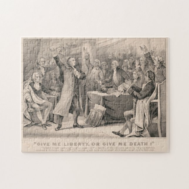 Patrick Henry Liberty eller Död Tal Illustration Pussel (Horisontell)