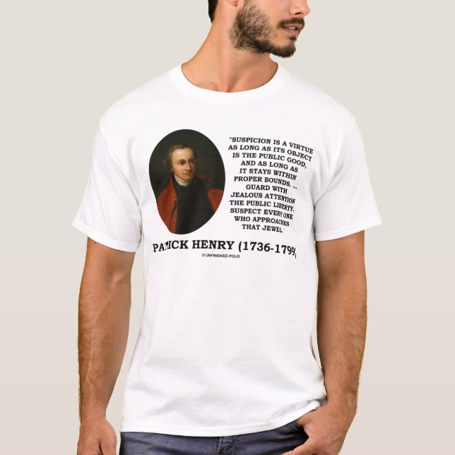 Patrick Henry misstanke är en offentlig frihet för T-shirt (Framsida)