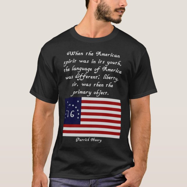 Patrick Henry Quote Flagga Tee V. 2 (Framsida)