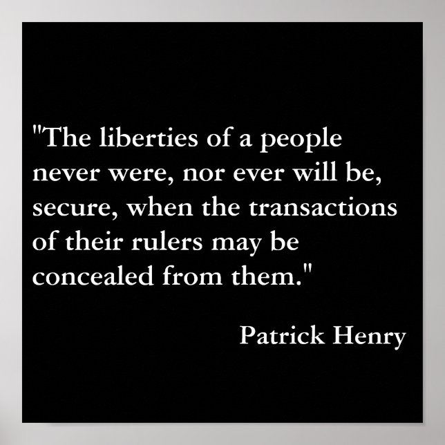 Patrick Henry Quote Poster (Framsidan)