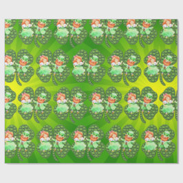 Patrick Leprechaunss Shamrocks Wrapping Papper Presentpapper
