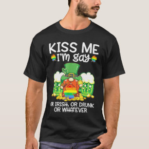Patrick LGBT Kiss Me jag är Gay eller Irish eller T Shirt