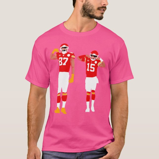 Patrick Mahouths och Travis Kelce T Shirt (Framsida)