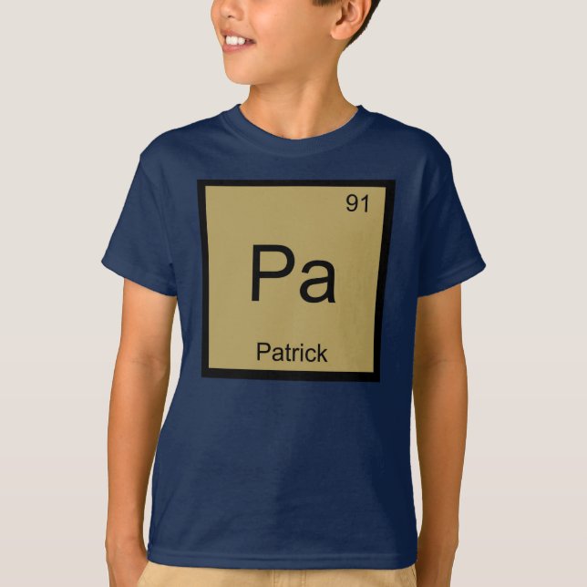 Patrick Namn Kemi Element Periodiska Systemet Tee Shirt (Framsida)