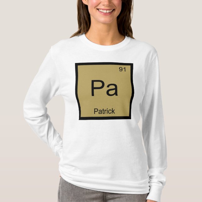 Patrick Namn Kemiskt Element Periodiska Systemet T-shirt (Framsida)