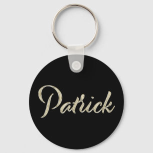 Patrick Namn whitegold Button Schlüsselanhänger Nyckelring