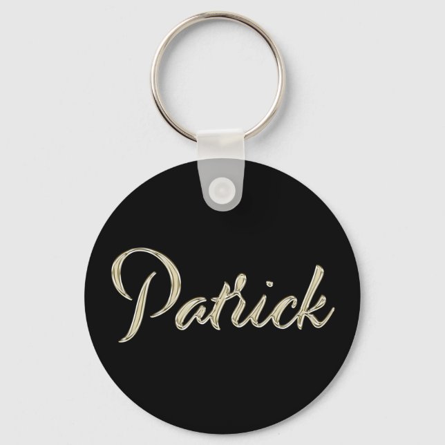 Patrick Namn whitegold Button Schlüsselanhänger Nyckelring (Framsida)