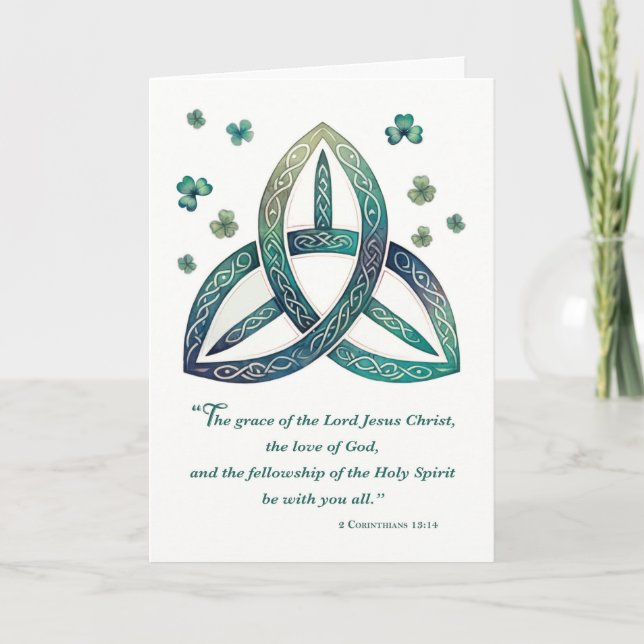 Patrick Religiösa Blessings Celtic Triquetra Kort (Framsida)