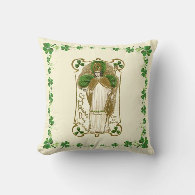 Patrick Shamrocks Religiösa Catholic Prayer Kudde (Framsida)