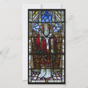 Patrick Stached Glass Panel Flat Greeting Card