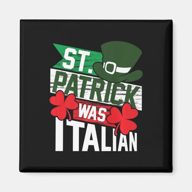Patrick var italienska Roligten St. Patrick's Day Magnet (Framsidan)