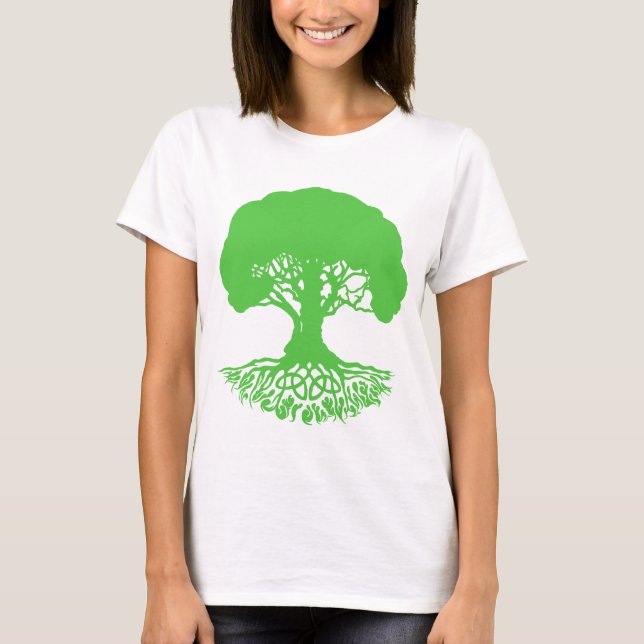 Patrick'CelticIrishTreeofLife-Klöver T-Shirt (Framsida)