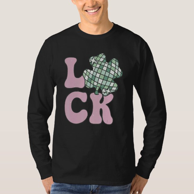 Patricks dag Lucky Groovy Disco Boll Patricks Klöv T Shirt (Framsida)