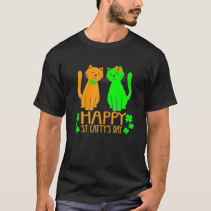 Patrick's Day Cat Gifts Lycklig St. Catty's Day T Shirt