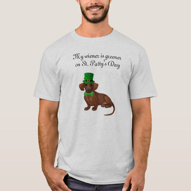 Patrick's Day Dachshund Shirt Tee (Framsida)