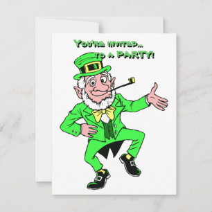 Patrick's Day Dancing Leprechaun Shamrocks Inbjudningar