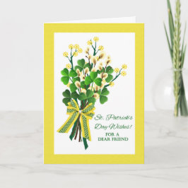 Patrick's Day for Friend with Shamrock Bouquet Kort