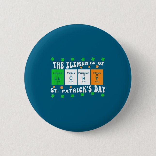 Patricks Day Funny Elements Of Lucky Periodic Tabl Knapp (Framsida)