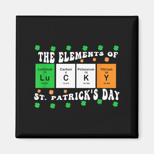 Patricks Day Funny Elements Of Lucky Periodic Tabl Magnet (Framsidan)