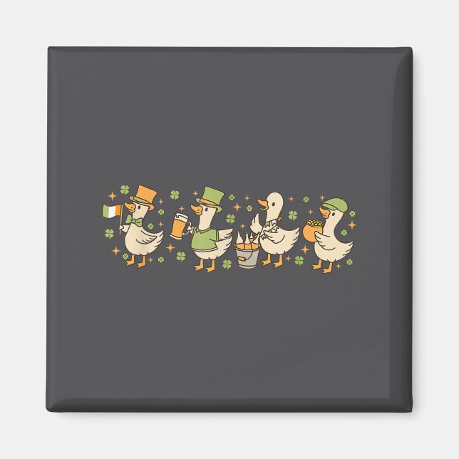 Patricks Day,funny Goose, Shamrock, Beer Gift Tee  Magnet (Framsidan)