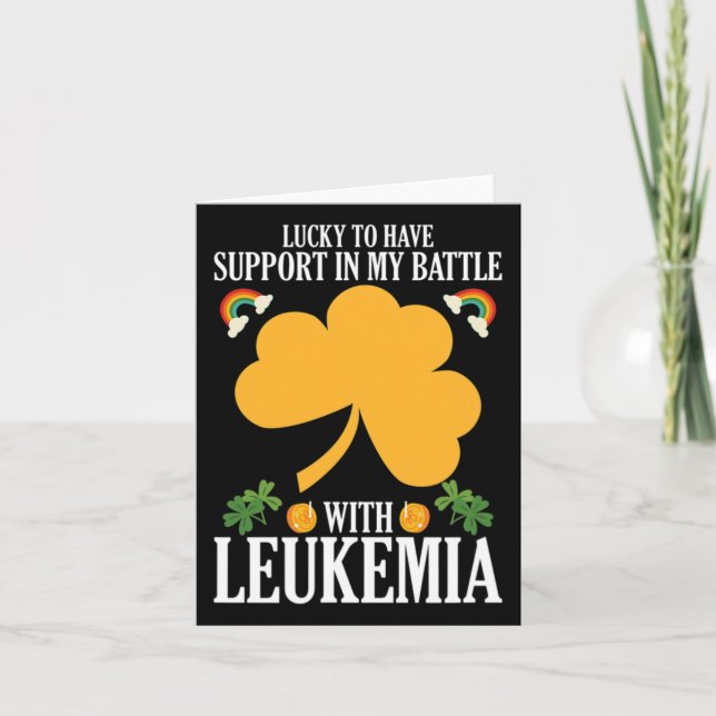 Patricks Day Fyrklöver Leukemia Awareness M Kort (Framsida)