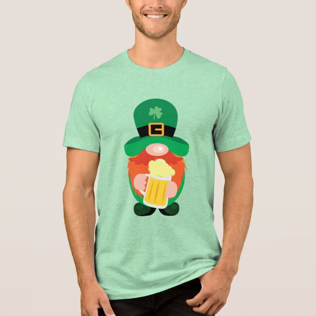 Patrick's Day Gnome med Beer T Shirt (Framsida)