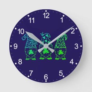 Patrick's Day Gnomes-60682 Rund Klocka