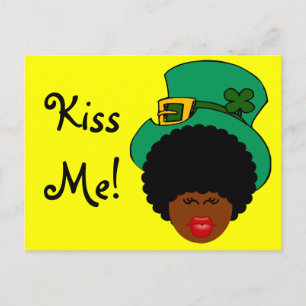 Patrick's Day Humor: Kyss mig, svart irländare! Vykort