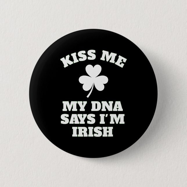 Patricks Day Kiss Me Funny Dna Test Irish Knapp (Framsida)