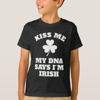 Patricks Day Kiss Me Funny Dna Test Irish T Shirt